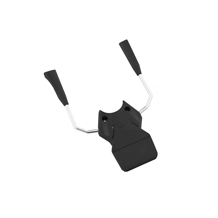 Black ATK Rear Ski Brake with silver-colored holding arms for ski touring bindings, angled against a light background.