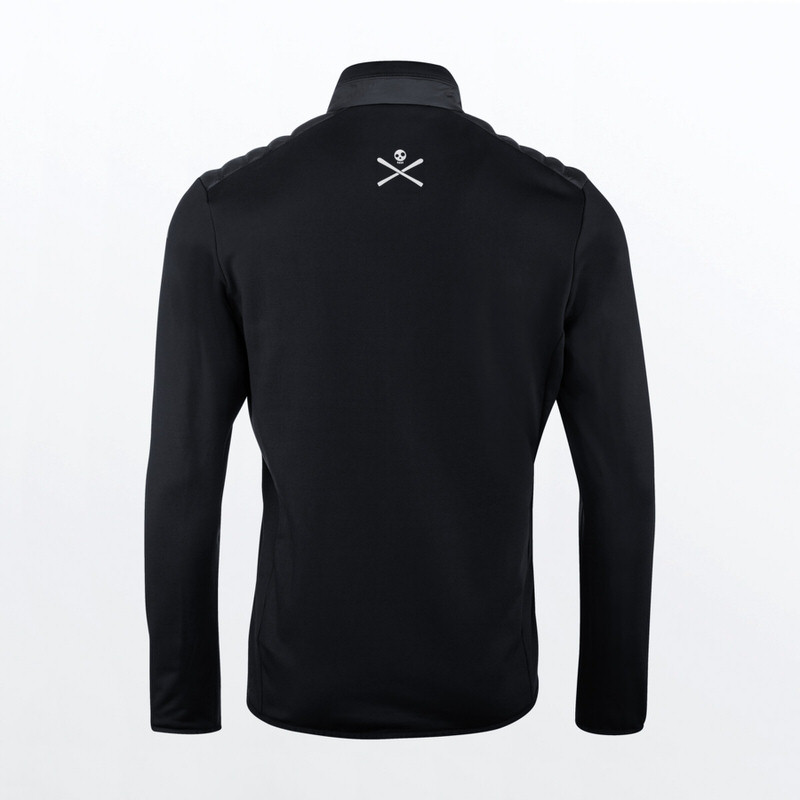 Rückansicht der schwarzen Head Dolomiti Jacket Men mit Totenkopf-Logo.