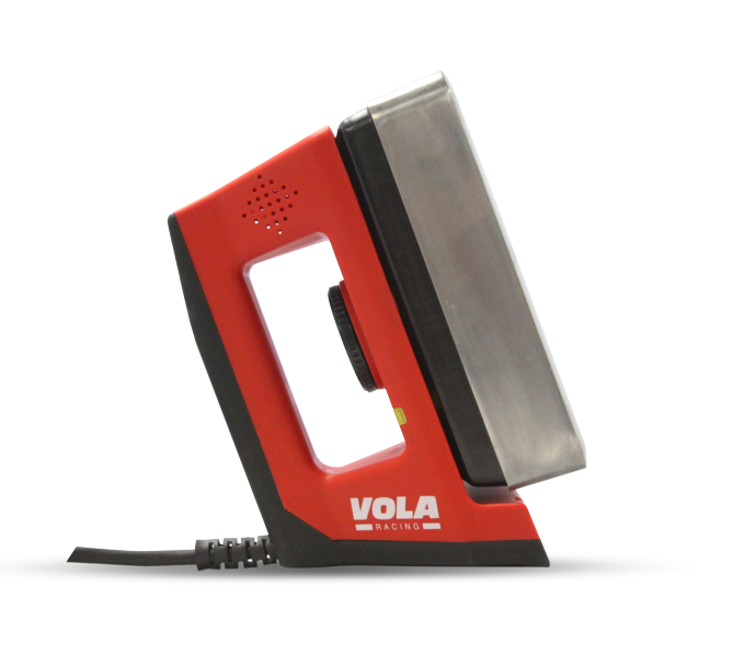 Rotes Digital Iron Pro Wachseisen mit großem Heizelement und Temperaturregler.