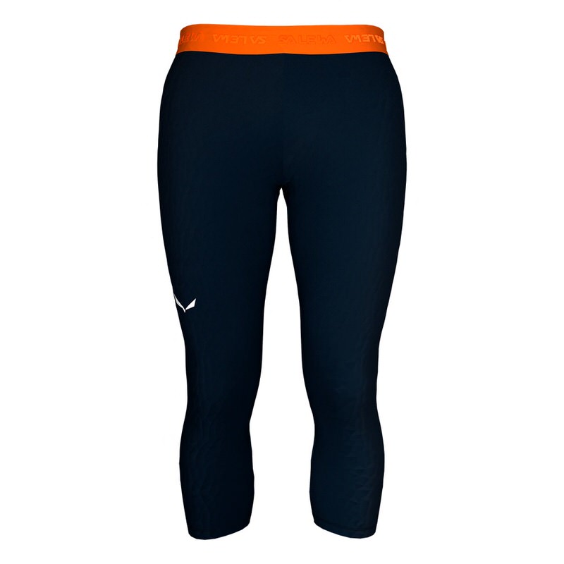 Salewa 3/4 Tight Marineblau 3/4 lange, marineblaue Salewa Tight mit orangem Bund und kleinem, weißen Logo.