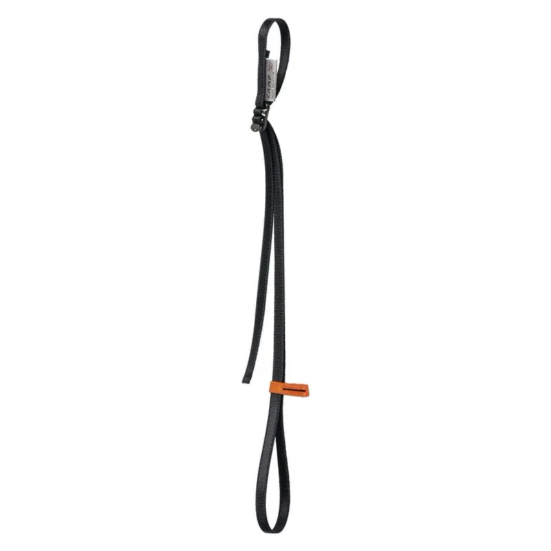 Black CAMP Corsa Leash: Hand strap with loops and an orange plastic adjuster.