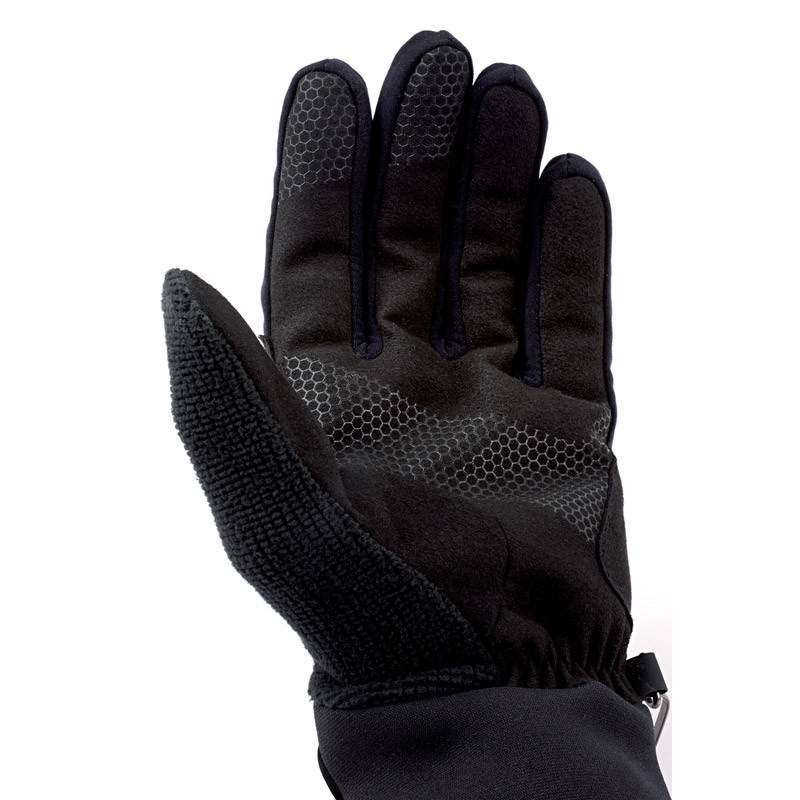Schwarzer Therm-ic Nordic Exploration Glove mit Silikon-Handfläche und Fingerkuppen für besseren Halt.