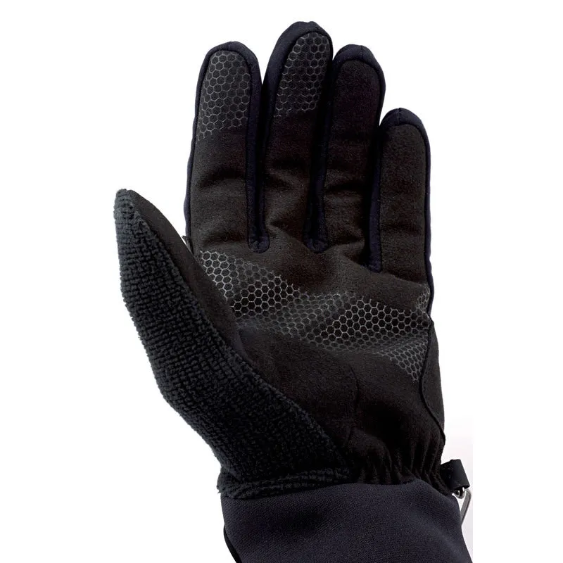 Schwarzer Therm-ic Nordic Exploration Glove mit Silikon-Handfläche und Fingerkuppen für besseren Halt.
