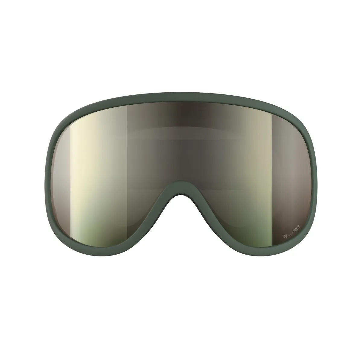 POC Retina WF ski goggles in Epidote Green with ivory-colored cylindrical lens.