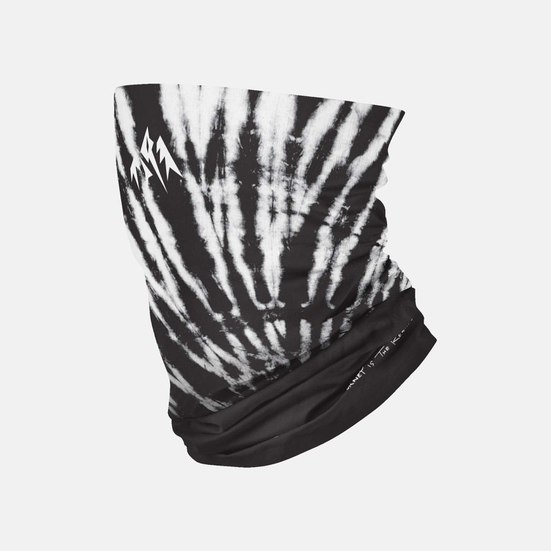 Neckwarmer, schwarz-weiß gefärbt, mit Logo, ideal für kalte Tage am Berg.