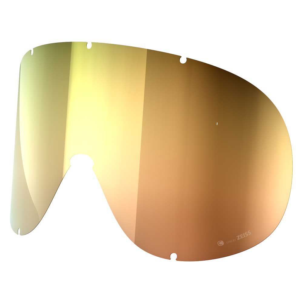 Orangefarbene POC Retina Race Lens, ein Ersatzglas für Skibrillen mit Aussparungen.