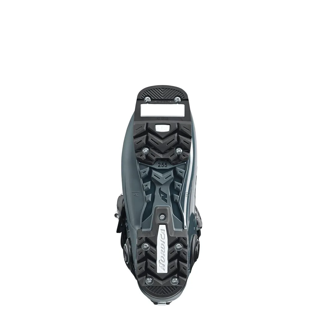 Close-up of the sole of the Nordica HF Pro 95 W GW ski boot, the GripWalk Extra-Grip sole is clearly visible.