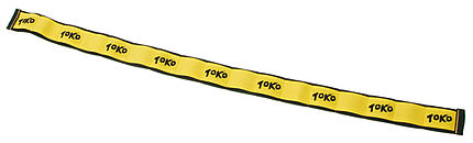 Ceinture jaune Toko Skiholder Belt, une longue ceinture avec le logo de la marque pour fixer les skis de fond.