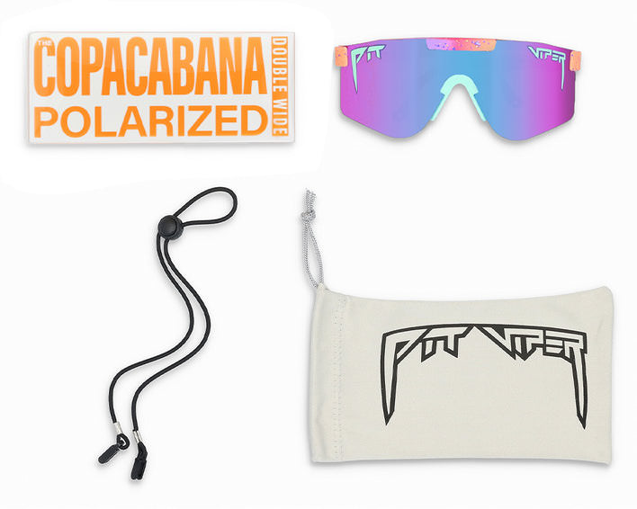 Copacabana Double Wide Polarized Sonnenbrille mit Zubehör.
