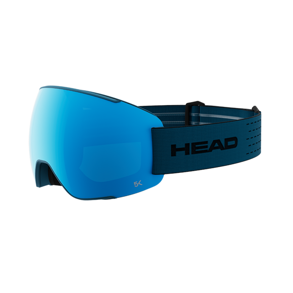 Lunettes de ski MAGNIFY 5K bleues avec bandeau couleur pétrole et logo "HEAD".