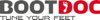 BOOT DOC Logo Logo "BOOT DOC" in Grau und Rot, darunter der Slogan "TUNE YOUR FEET" in Grau.