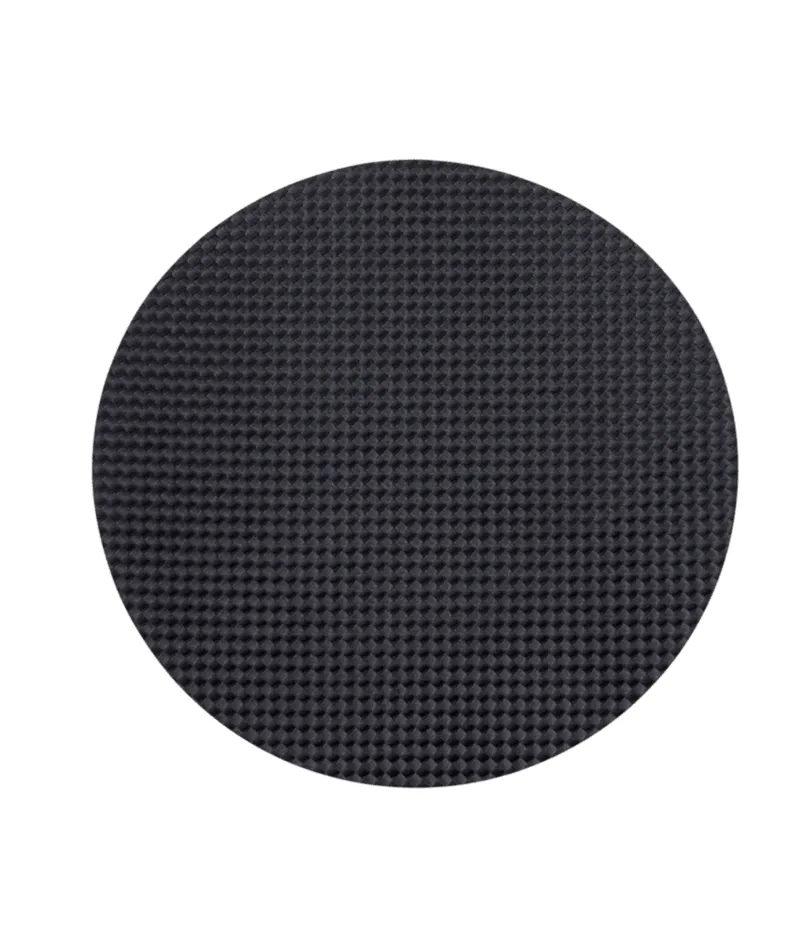 Dunkelgrauer, runder Sidas IPS Donut Cover mit feiner, reliefartiger Oberflächenstruktur.