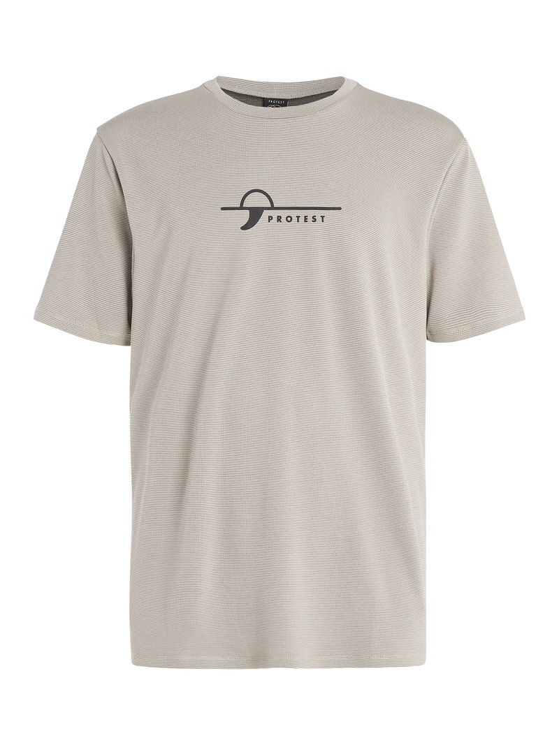 Kitoffwhite Surf T-Shirt mit Logo und abstrahiertem Surfboard-Motiv auf der Brust.