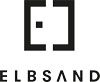 ELBSAND Logo Logo: Stilisierter, offener Kasten mit einem Quadrat links oben. Darunter der Schriftzug "ELBSAND".