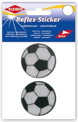 Kleiber Autocollants réfléchissants Sticker Fussbälle pour ballons de football, lot de 2, Ø 6,5 cm, argentés