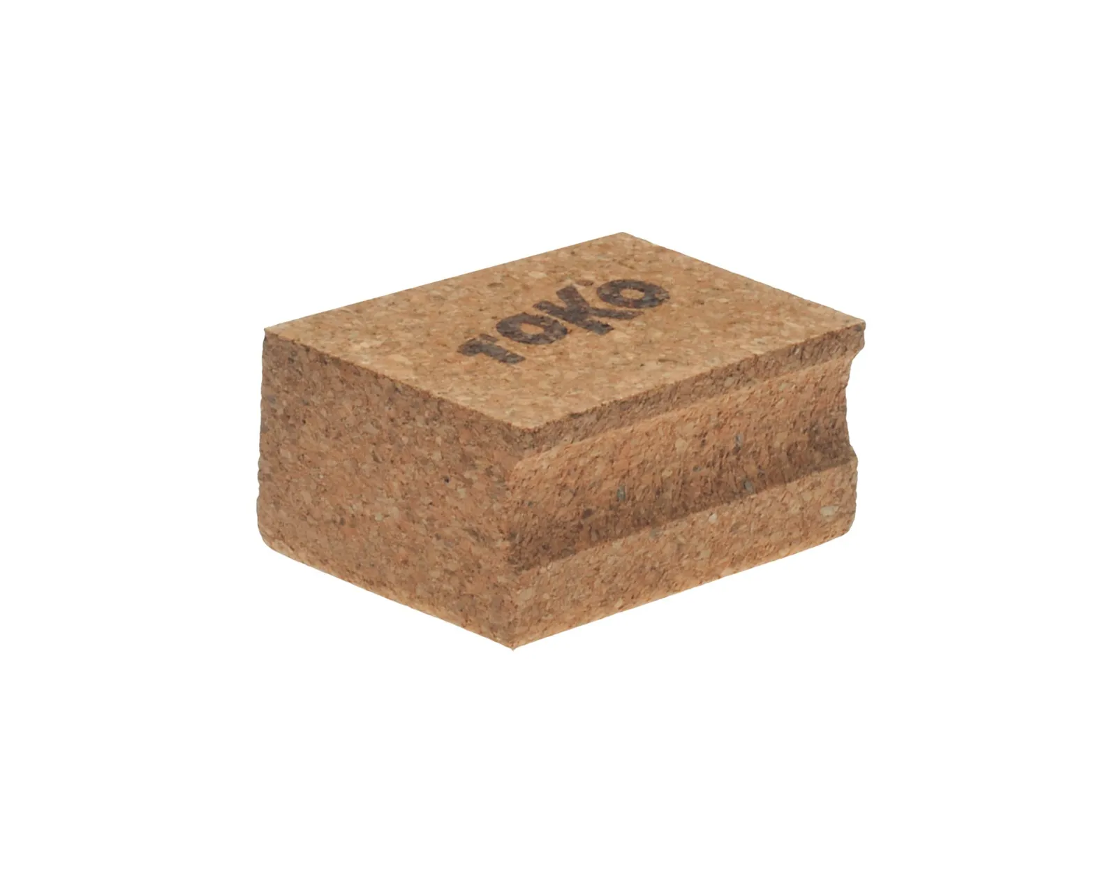 A rectangular cork with rounded corners and the inscription "TOKO" on the top.
