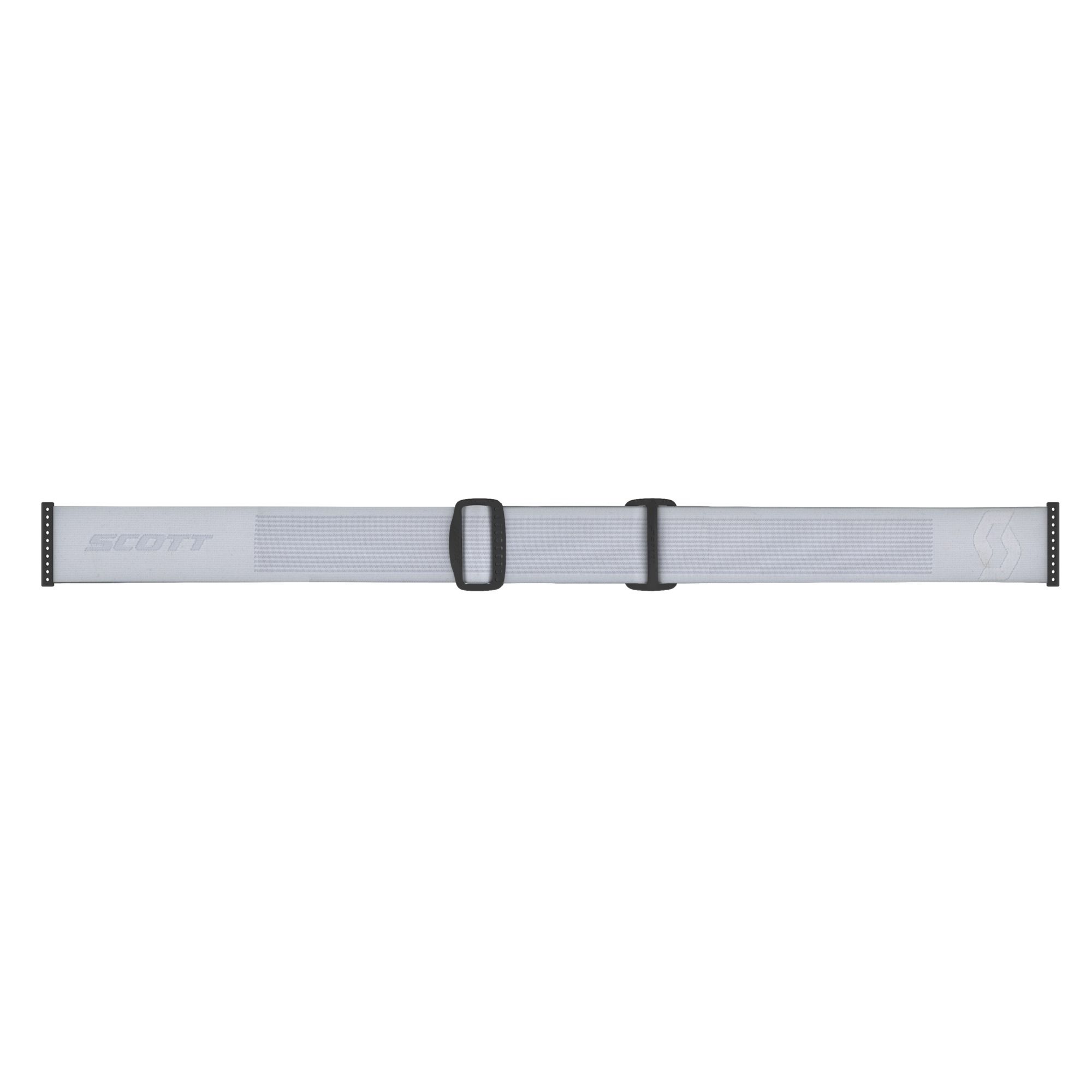 Weißes Scott Shield Goggle LS Brillenband, horizontal, mit zwei schwarzen Schnallen.
