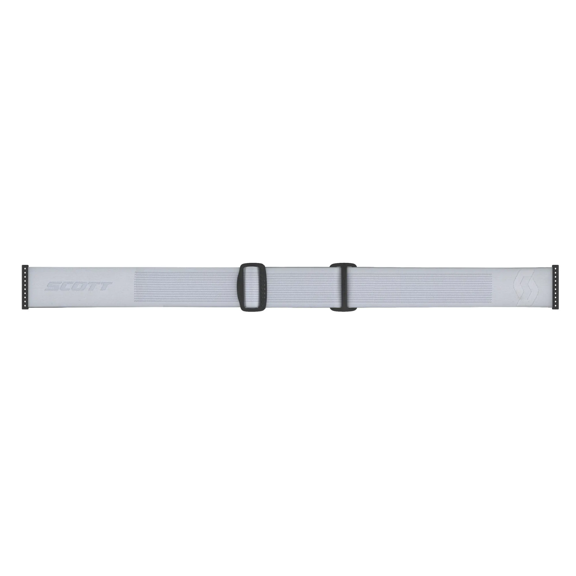 Weißes Scott Shield Goggle LS Brillenband, horizontal, mit zwei schwarzen Schnallen.
