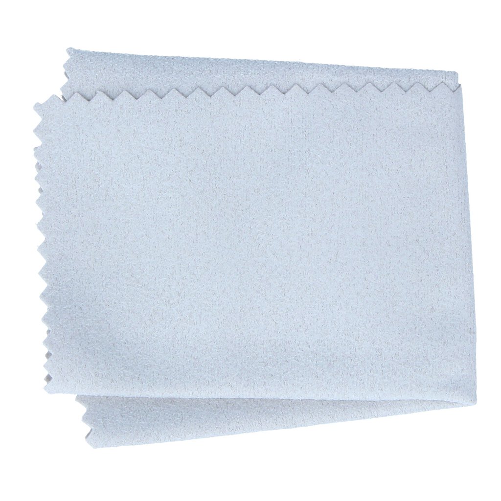 Chiffon antibuée plié en microfibre bleu clair avec bord dentelé.