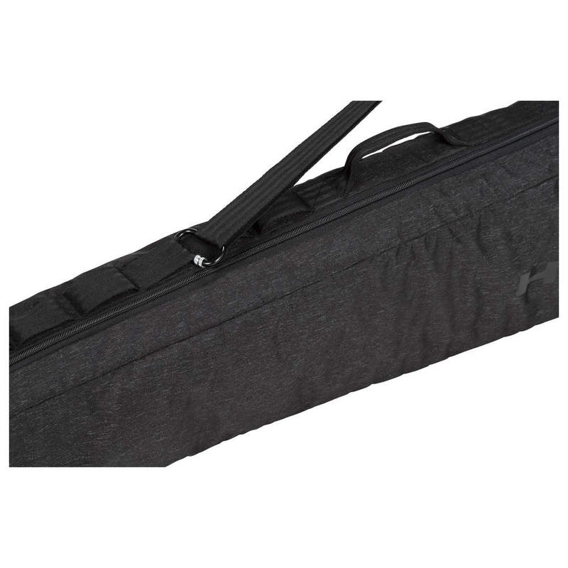 Close-up of the black Head Kore ski bag with shoulder strap and zipper.