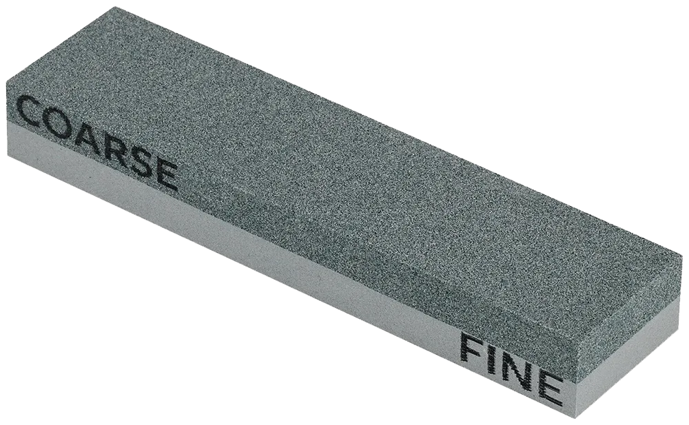 Una cote di colore grigio bicolore, con la dicitura "COARSE" su un lato e "FINE" sull'altro.