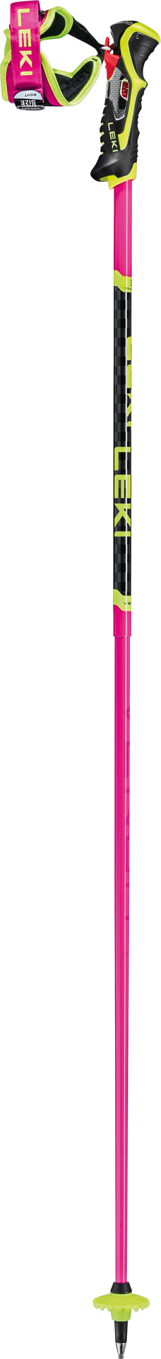 Pinker Venom SL 3D Skistock mit gelben Akzenten und schwarzem Griff, präsentiert für den Online-Shop.