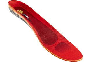 Rote Winter Low Sohle Rote Sidas 3Feet Winter Low Sohle mit grauen und gelben Details, isolierendem Alu-Belag und dämpfendem Schaumstoffpolster.