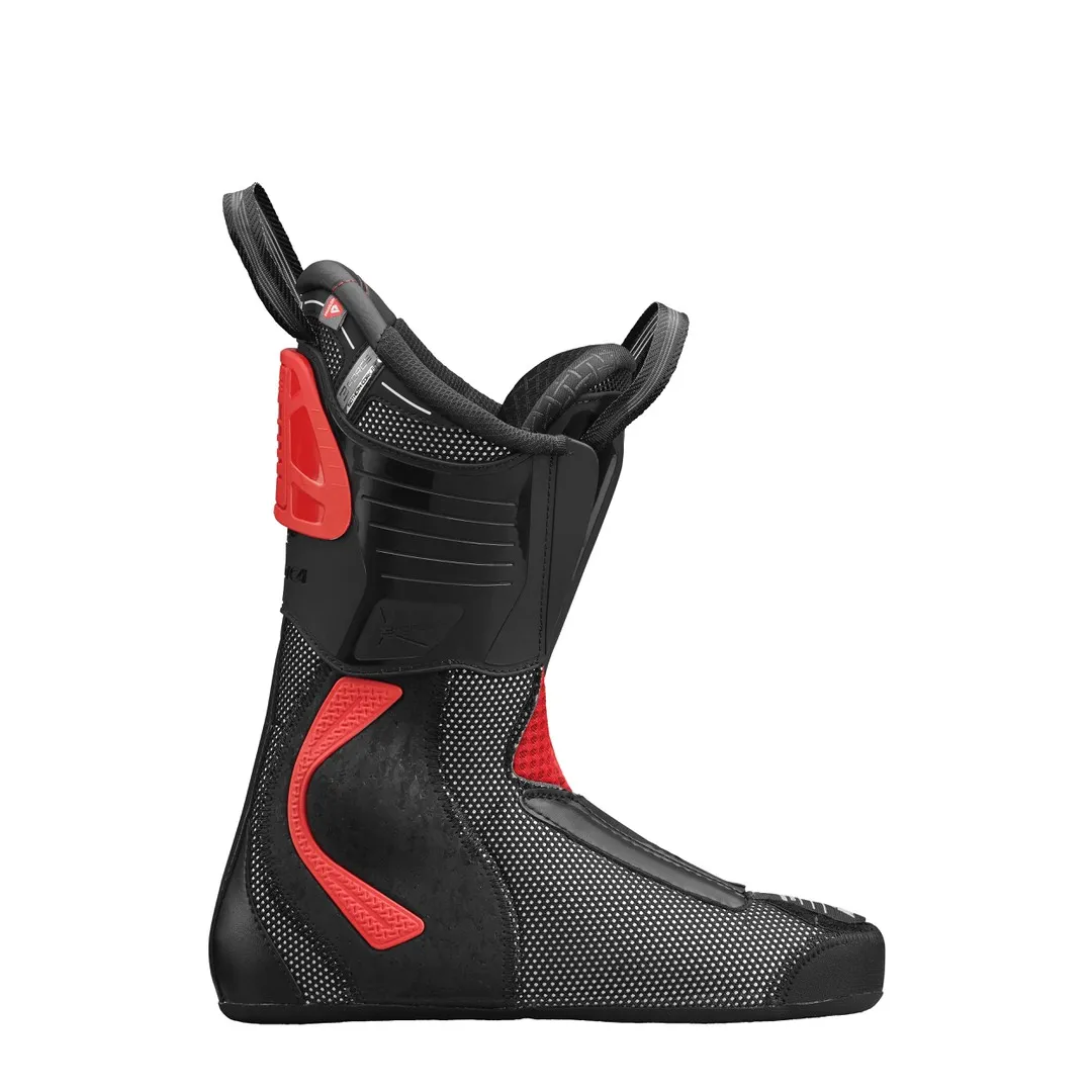 Vista dettagliata della scarpetta interna nera dello scarpone da sci Nordica Speedmachine 3 130 GW, prospettiva laterale. Accenti rossi.