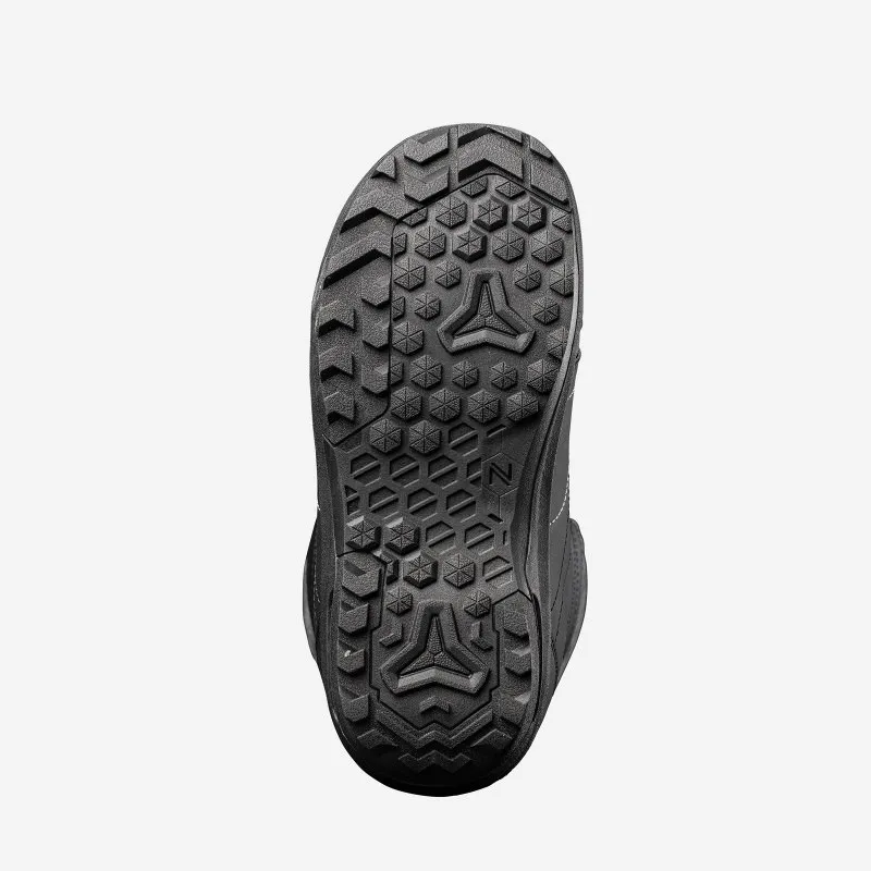 Nahaufnahme der schwarzen Sohle des Nidecker Maya Snowboard Boots mit starkem Profil.