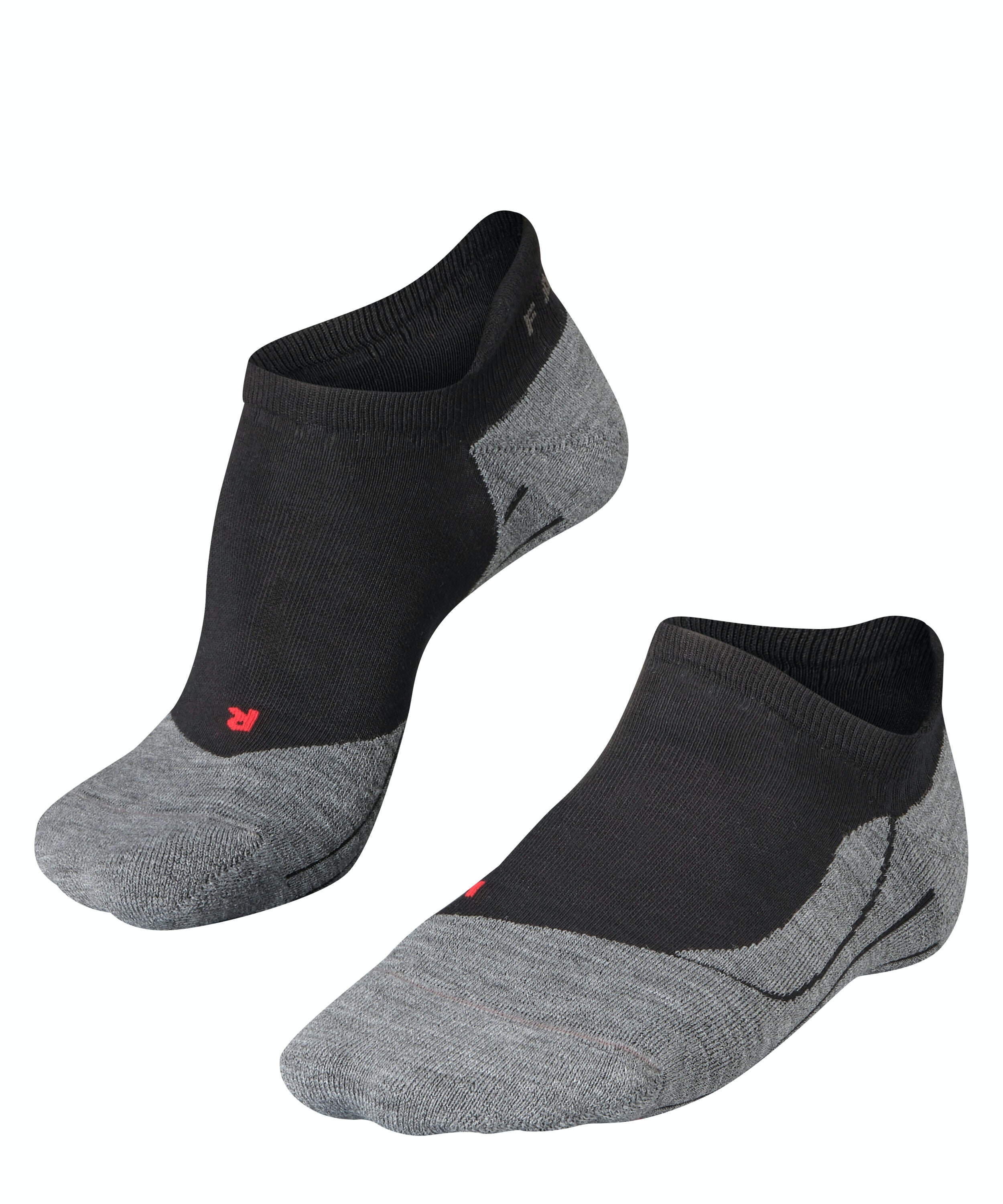Set de chaussettes de course pour hommes Lot de deux chaussettes de course courtes, noires et grises, pour hommes.