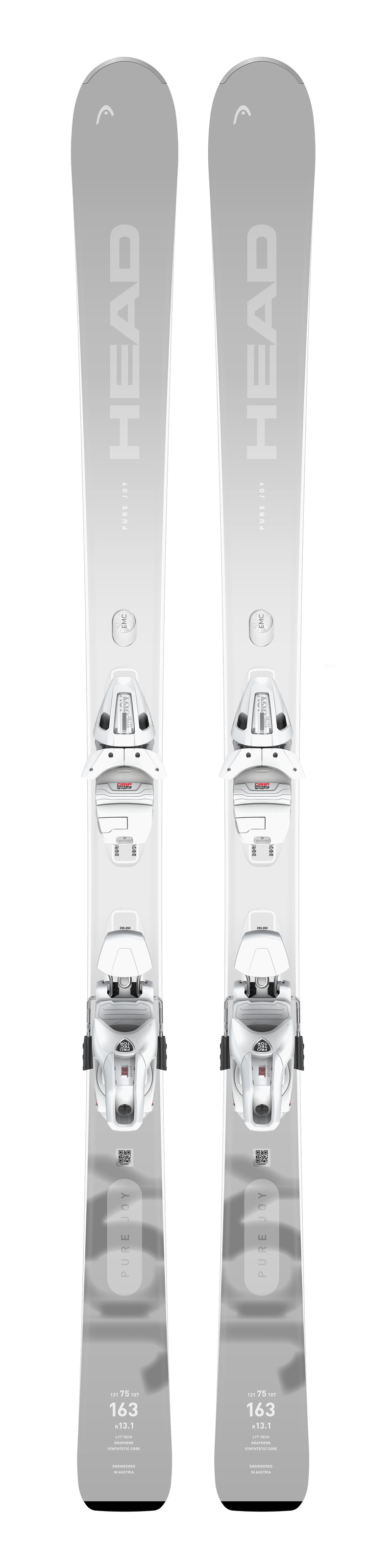 Weisse Head e-Pure Joy Ski mit montierter Bindung.