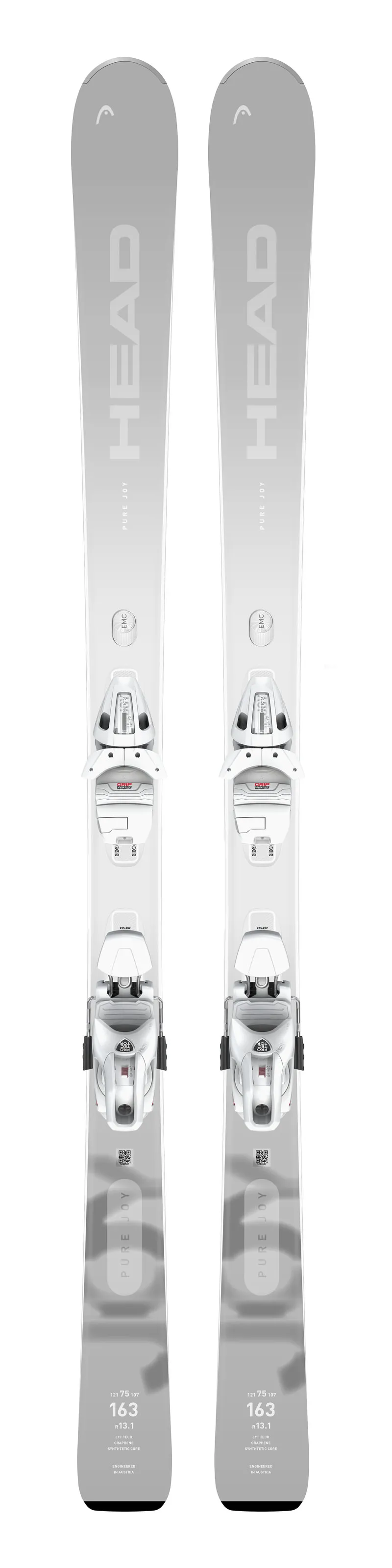 Weisse Head e-Pure Joy Ski mit montierter Bindung.
