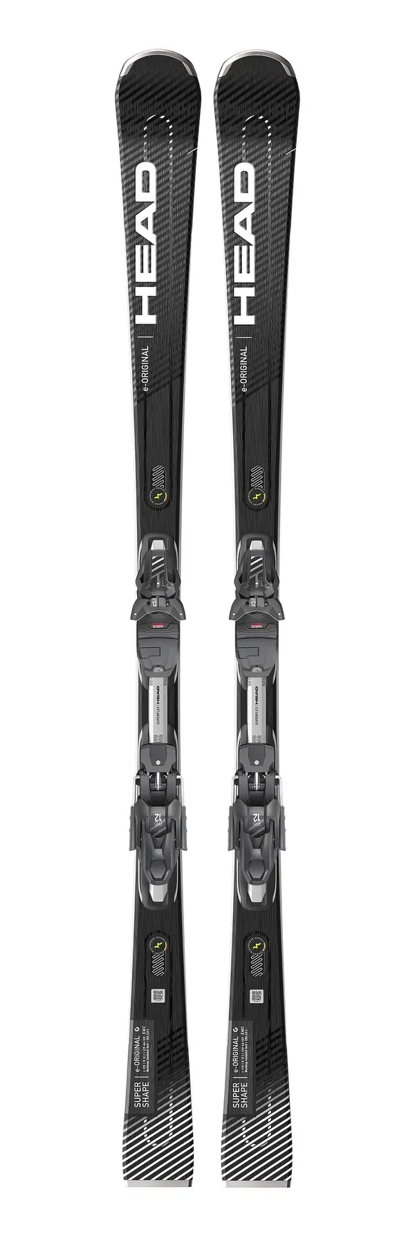 Schwarzer Head Supershape e-Original Ski mit Bindung im Shop, von vorne.