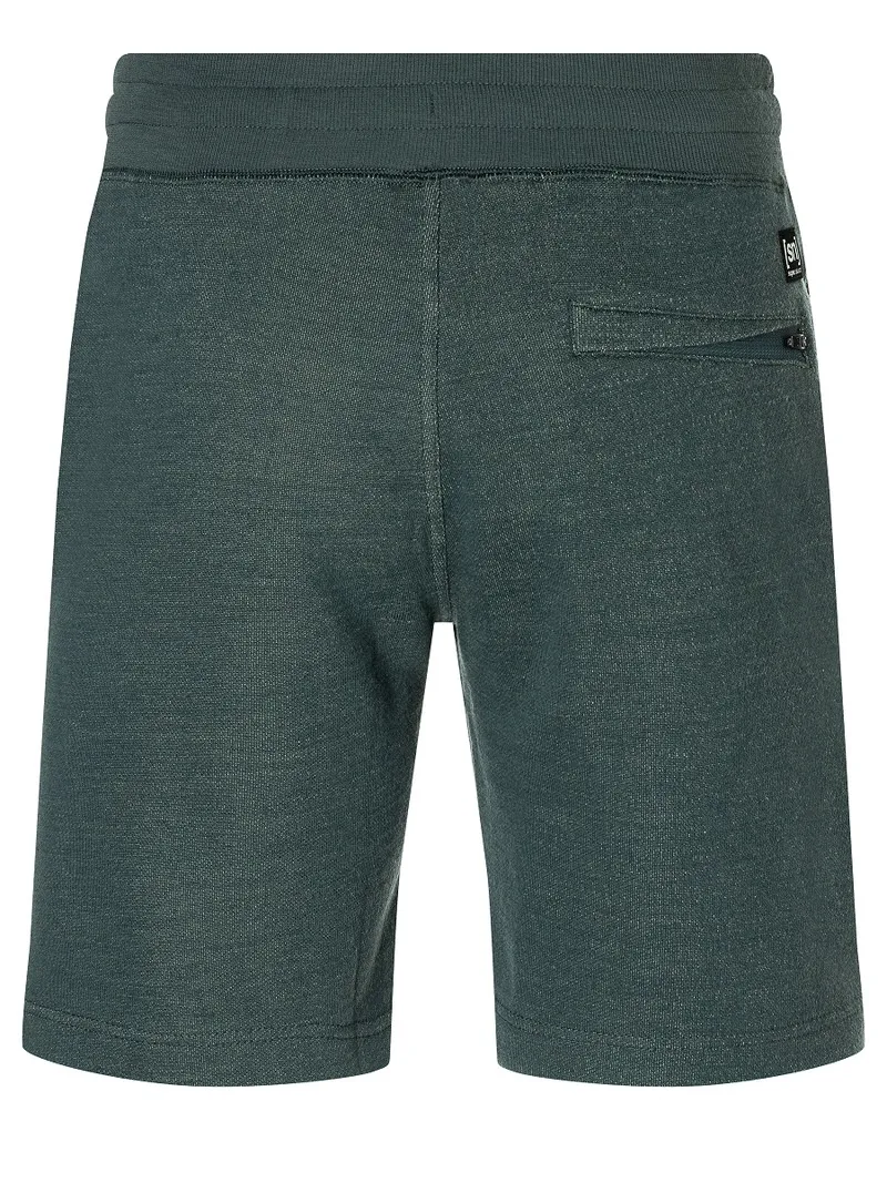 Gros plan sur l'arrière du short Super.Natural Men Knitted en Urban Chic, avec poche arrière zippée.