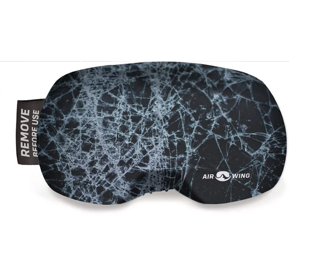 Airwing Scratch ski goggle protective cover in black with imprint, label with "Remove before use".
