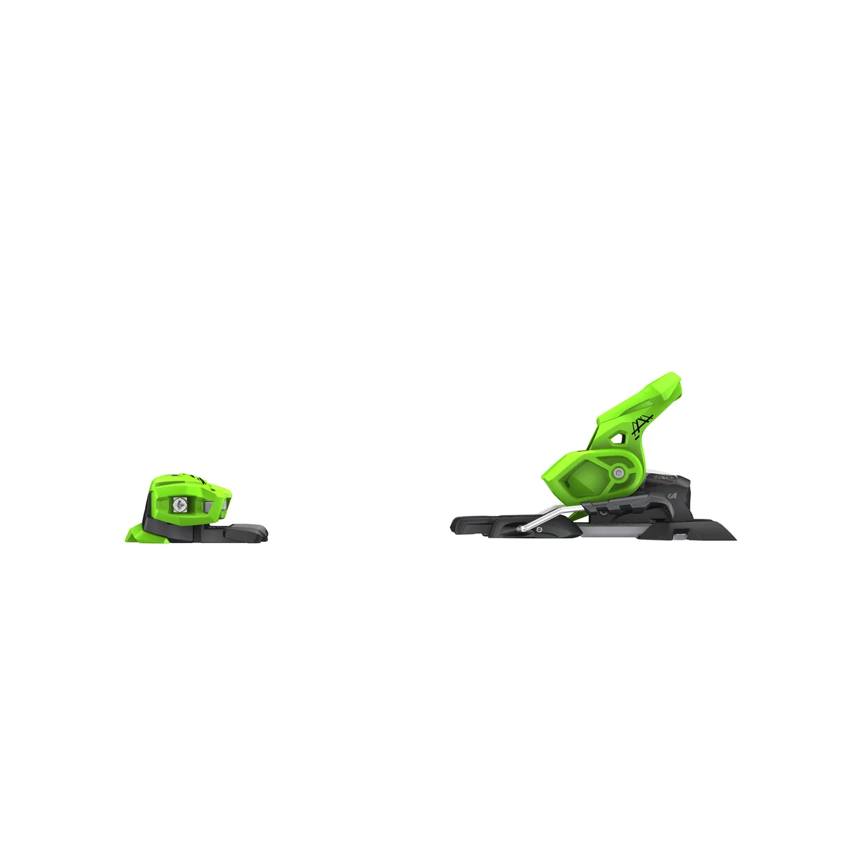 Grüne Head ATTACK² 14 GW Ski-Bindung, Front- und Fersenteil.