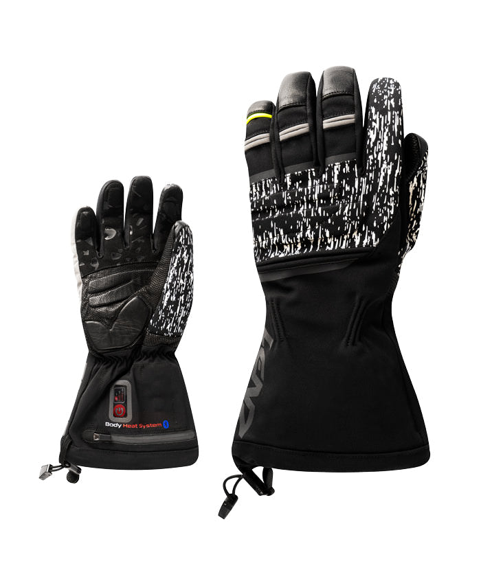 Zwei schwarze Lenz Heat Glove 7.0 Finger Cap Handschuhe, einer mit Innen-, einer mit Außenseite.