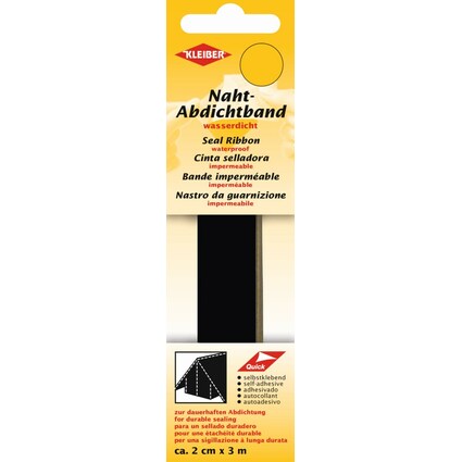 KLEIBER Naht-Abdicht-Band 20 mm x 3 m Schwarz – selbstklebend & wasserdicht