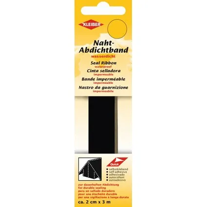 KLEIBER Nastro sigillante per cuciture 20 mm x 3 m nero – autoadesivo e impermeabile