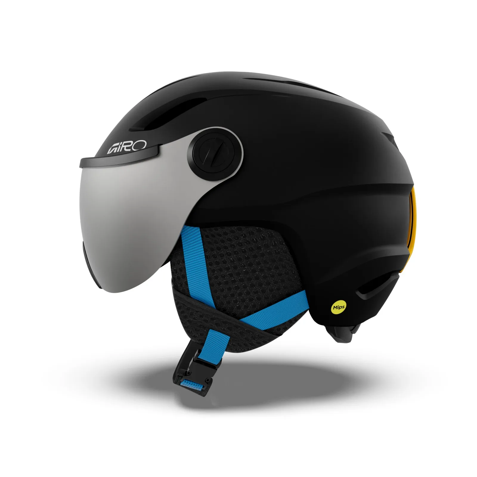 Giro Buzz MIPS Kinder Skihelm mit Visier Matte Black Blue Ansicht 3