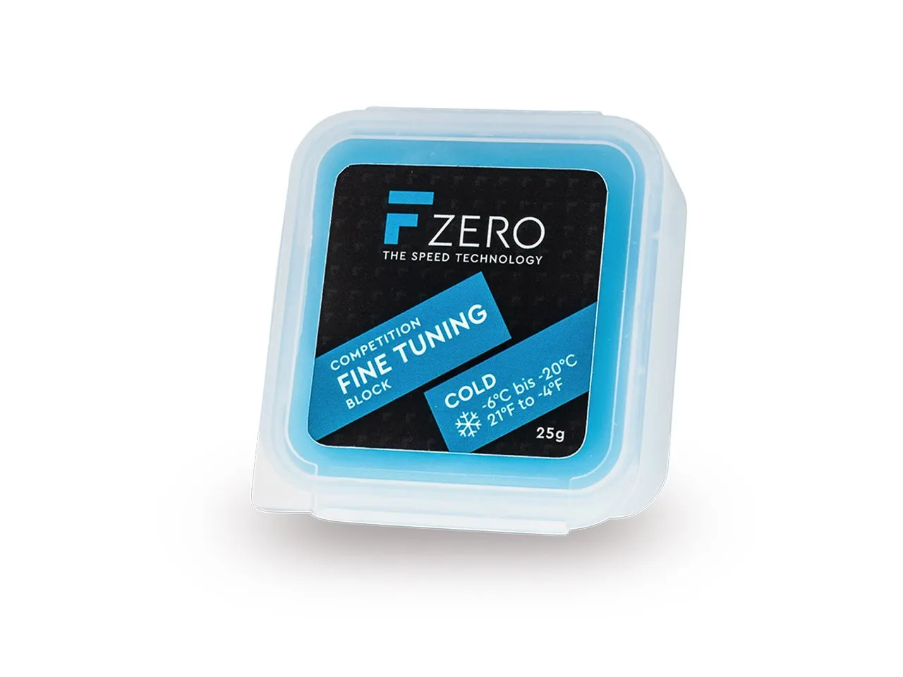 Packaging of the FZERO Fine Tuning Block Cold 25g with product information.