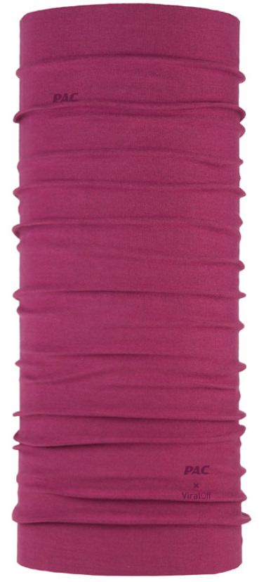 P.A.C. ViralOff Plum Schlauchtuch, lila, mit 'PAC' und 'ViralOff' Logo.