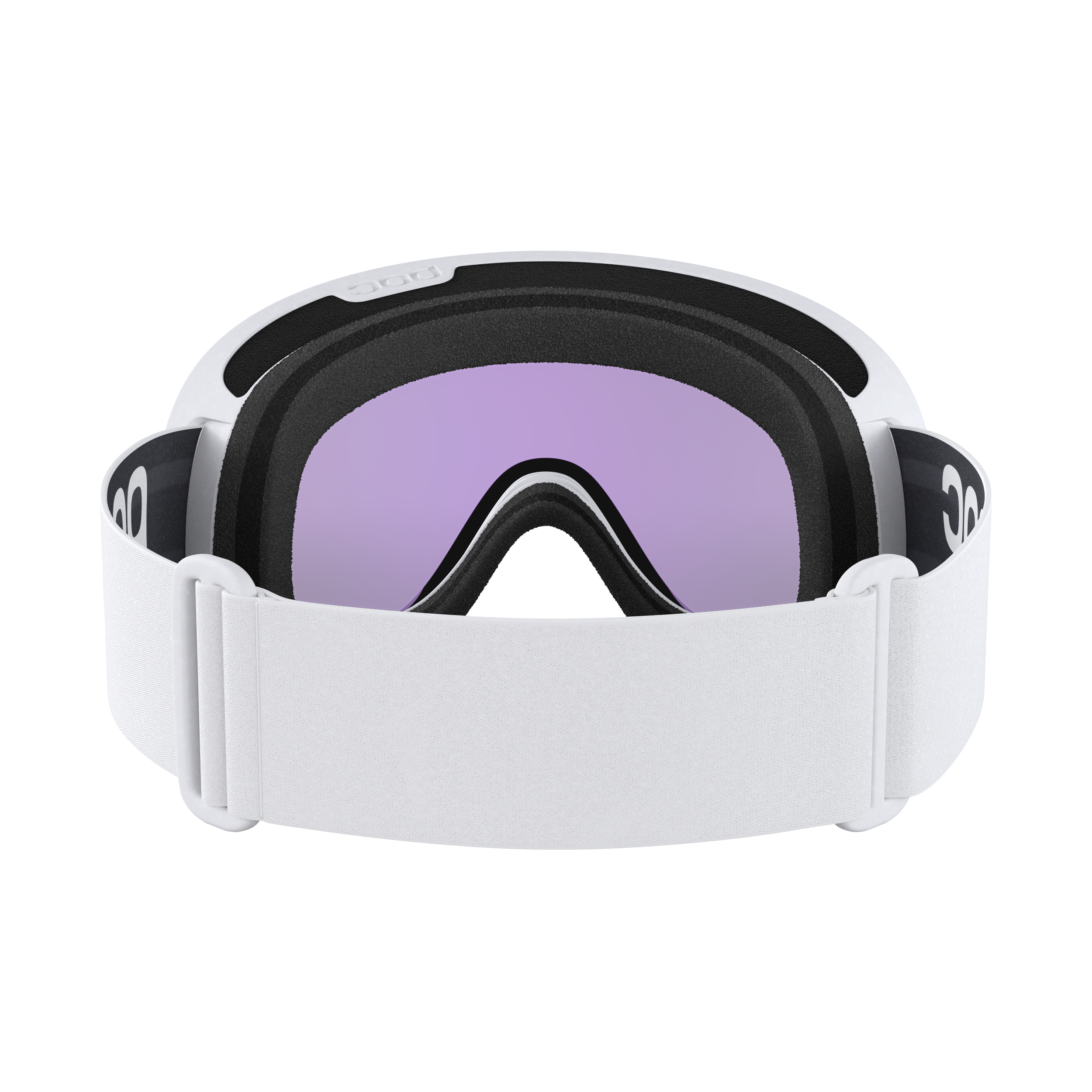 Frontansicht einer POC Retina Skibrille in Hydrogen White mit Partly Sunny Blue Linse.