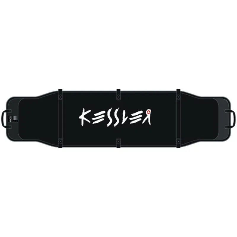 Black Kessler Boardcover Alpine SL/GS, flat with carrying handles and white logo.