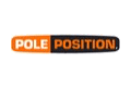 POLE POSITION Logo Ein längliches, zweifarbiges Logo mit "POLE POSITION" in Großbuchstaben, links orange und rechts schwarz. Ein Punkt folgt dem Schriftzug.