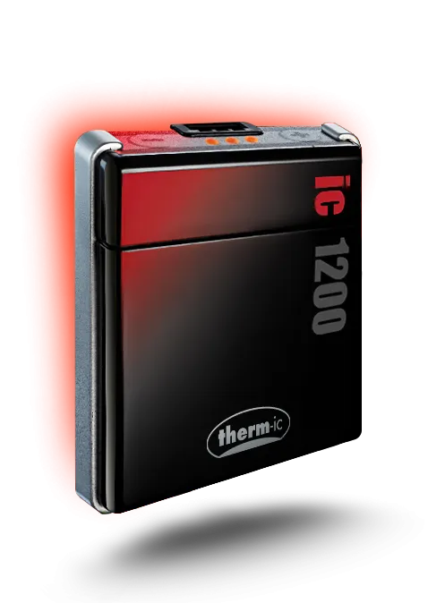 Schwarzer Thermic SmartPack IC 1200 Ersatzakku mit Bedienfeld und roter Umrandung.