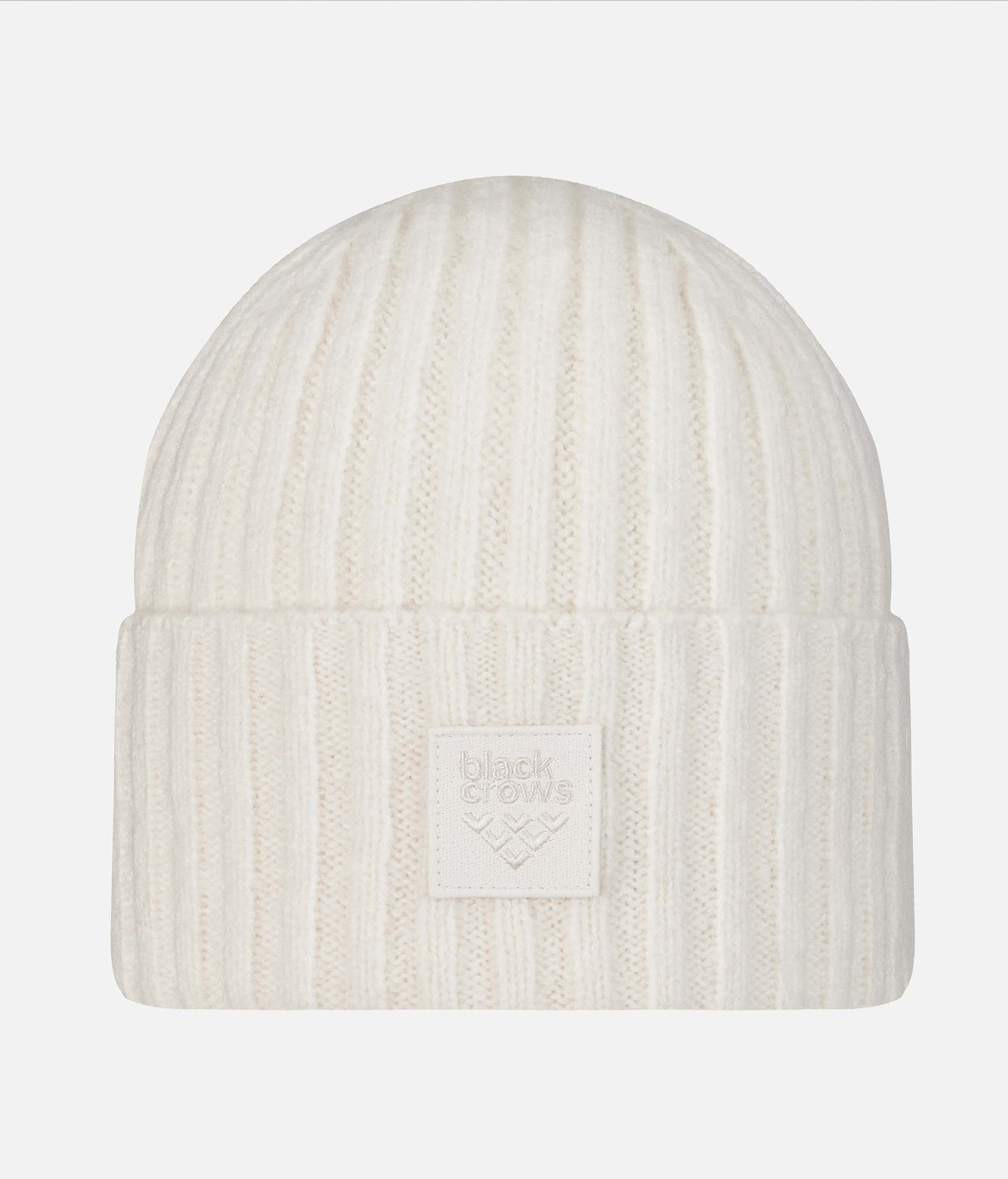 Off-white, ribbed Black Crow cap with matching logo patch.