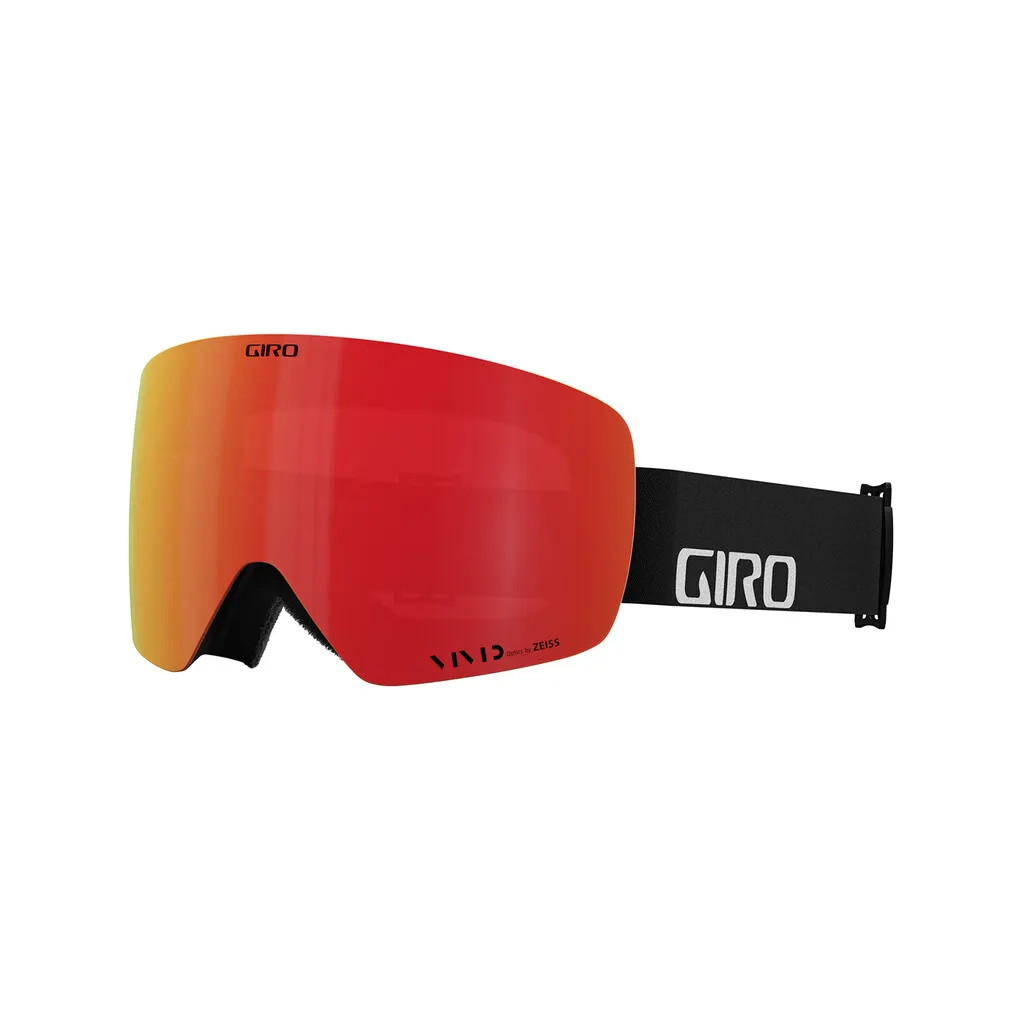 Occhiale Contour Vivid: lente torica rossa, cinturino nero con logo Giro.