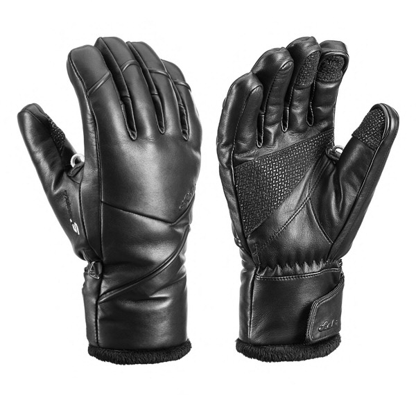 Zwei schwarze Leki Fiona S Lady MF Touch Lederhandschuhe.