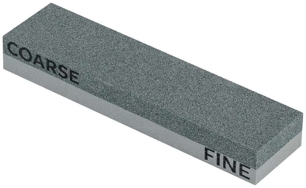 Una cote di colore grigio bicolore, con la dicitura "COARSE" su un lato e "FINE" sull'altro.